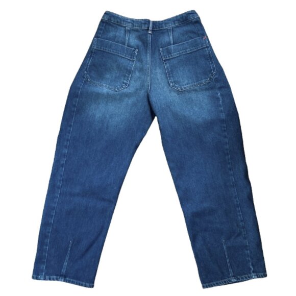 Diesel Hush SALE! Denim Barrel Jeans, Cropped Mid-Rise Rich Medium Wash, size 8 - Picture 3 of 14
